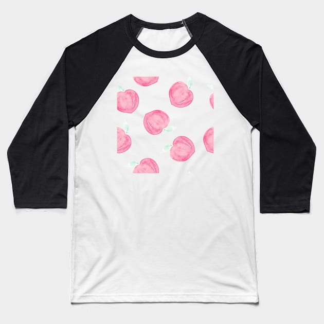 Watercolor peaches Baseball T-Shirt by jeune98